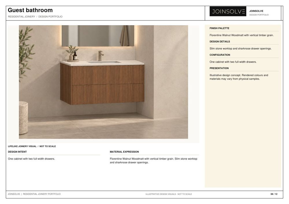 Portfolio sheet 08: Guest bathroom